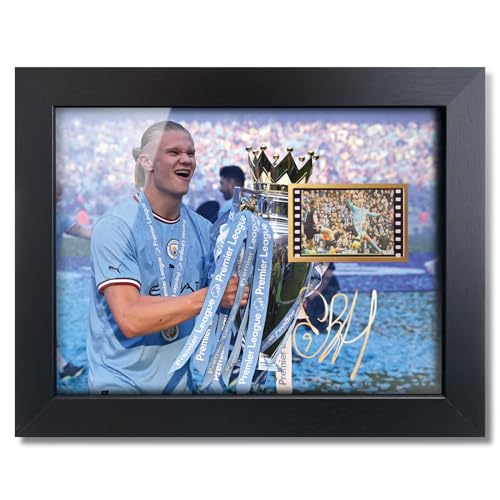 Sufenvera Erling Haaland Signed Framed Poster 8x6 Inches