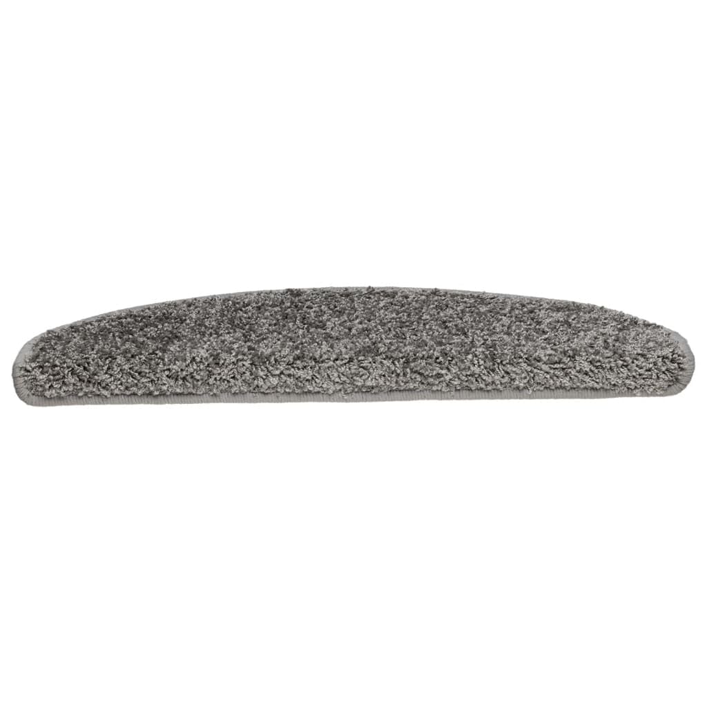 Lot de 10 tapis d'escalier - 65 x 21 x 4 cm - Gris - Semi-circulaires - Antidérapant - Antidérapant - Pour escalier en bois, escalier en pierre, avec protection intérieure contre les coups de
