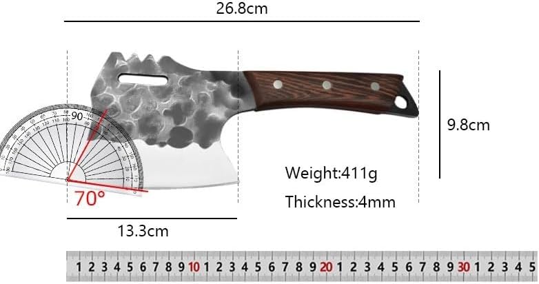 MAYiT Meat Cleaver Knife, Forged Cleaver Kitchen Chopping Knife Butcher Knife Slaughter Meat Bone Chopper Firewood Knife