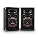 Produktbild MALONE PA-220-P, PA Lautsprecher Set, 2-Wege Lautsprecher, Passivboxen, 2 x 500 Watt max. Leistung, 8" Subwoofer, Bassreflexgehäuse, Piezo-Hochtöner, transporttauglich, schwarz