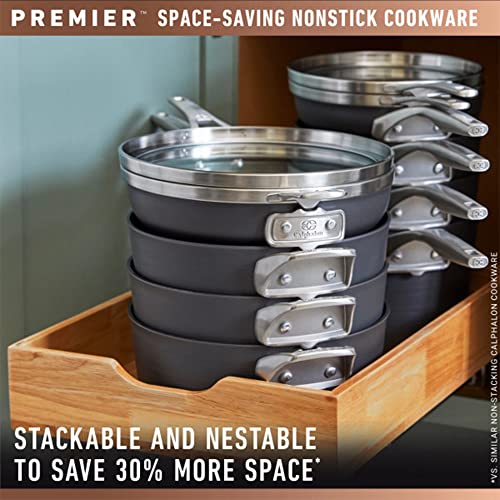 Calphalon Premier Space Saving 8 Quart Hard Anodized Aluminum Nonstick Multi-Pot Cookware With Tempered Glass Lid And Steamer Inserts #TOP3