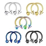 【MEHRFARBIG UND SICHER 】 Unser süßer nasenpiercing hufeisen ist hypoallergen und wird sich nie entzünden.