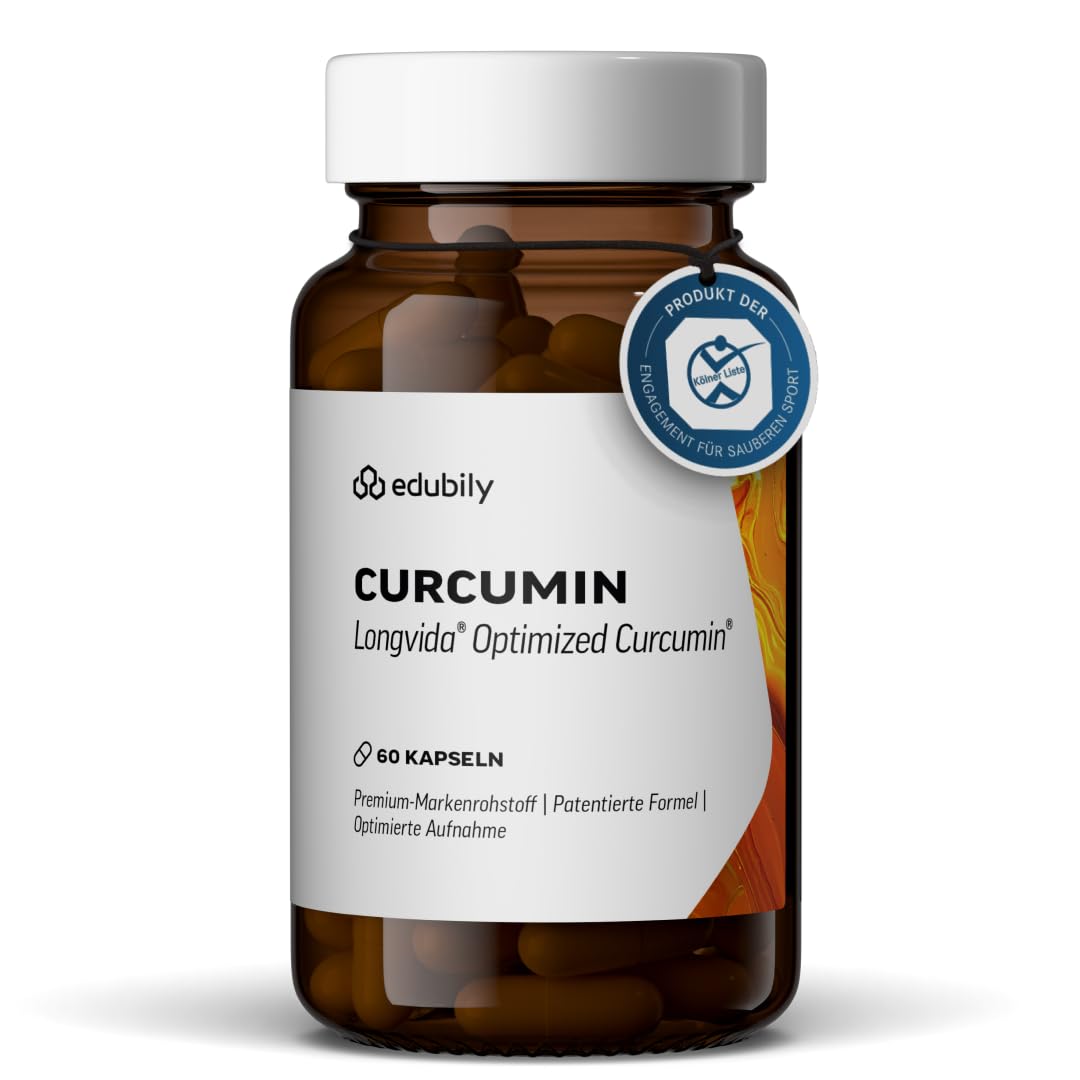 edubily® Kurkuma Kapseln - Curcurmin aus dem Markenrohstoff Longvida Optimized Curcumin® - in schützender Phospholipid-Hülle - Laborgeprüft - Vegan (400 mg Curcumin, 60 Kapseln)