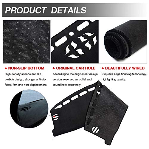 Image of Autorder Dashboard Cover Mat for Ford Escape 2020-2025 2026 Accessories Dash Cover Suede Dash Mat Sunshade Glare UV Rays Protector