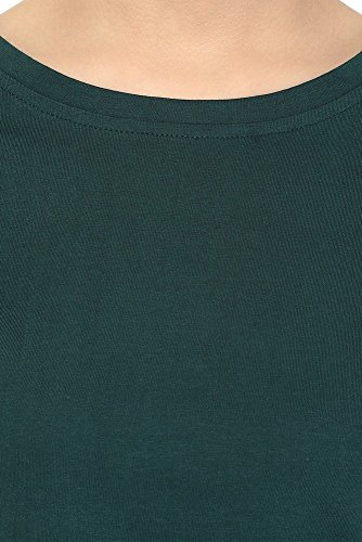 Image of Miss Chase Women's Green Solid High Low Slit Tops