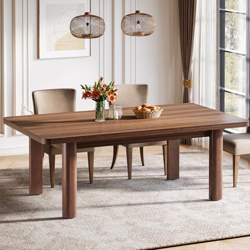 Tribesigns-Farmhouse-Dining-Table-for-4-6-People-63-Inch-Wood-Kitchen-Table-with-Solid-Wood-Legs-Rectangular-Dinner-Table-for-Dining-Room-Kitchen-Living-Room Tribesigns Farmhouse Dining Table for 4 6 People 63 Inch Wood Kitchen Table with Solid Wood Legs Rectangular Dinner Table for Dining Room Kitchen Living Room