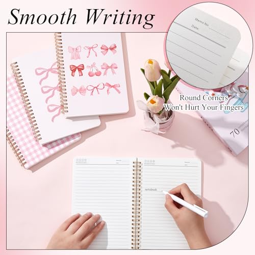 Carnet rose A5 de qualité supérieure avec reliure à spirale - 4