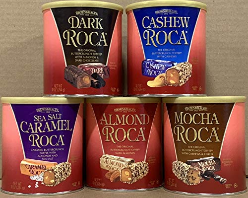 KC Commerce Almond Roca 10 Ounce Canister Variety Pack (KC Commerce Variety Pack of 5)