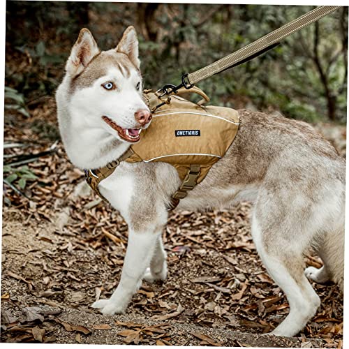 OneTigris CAMELUS Hunderucksack Reißen Camping Wandern Hundebackpack für M/L Größe Hunde (L, Coyote Braun)