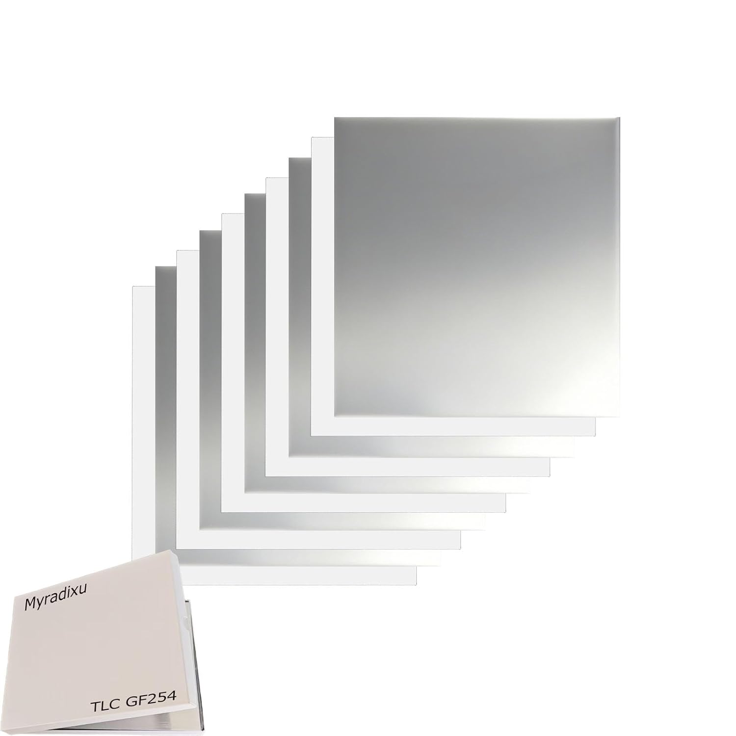 TLC Plates, Aluminum Backed Silica Gel 60 F254 with UV254 Indicator for Thin Layer Chromatography, 20 x 20 cm (10 Plates), Lab & Educational Use (Upgraded Version)