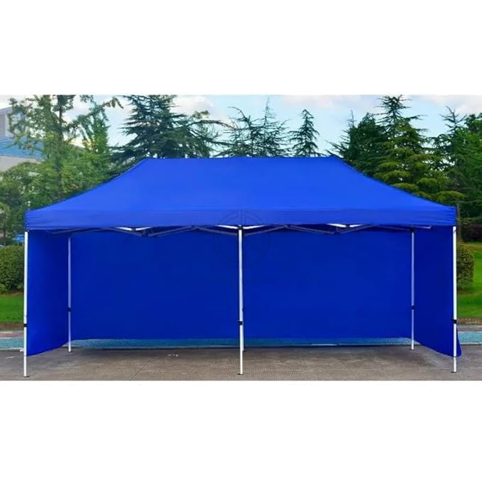 Image of 10x20 Gazebo Canopy Tent Heavy Duty Waterproof Garden Gazebo with 3 Plain Side Walls for Events, Party, Wedding, Terrace & Lawn | Strong Metal Frame
