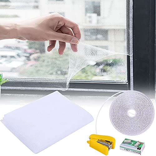 1 stuk vliegengaas voor ramen, muggennet voor ramen, insectenwerend net, insectenwerend net, vliegengaas, met 1 rol…