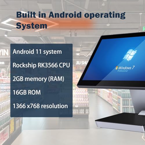 Image of All-in-One Split Screen Retail Cash Register SD-i800 15.6 Inch Windows System POS Terminal with Near Field Touch Screen 11.6 Inch Customer Display for Enhanced Shopping Experience
