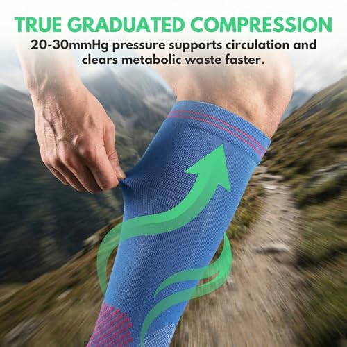 Image of Compression Socks (2 /3 Pair) for Men and Women 20-30 mmHg Regular and Plus Size Compression Scoks:Size S-7XL