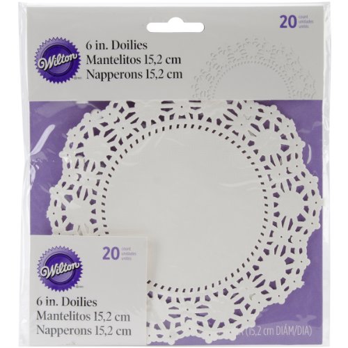 Wilton 20 Count Grease Proof Doilies, 6-Inch, White