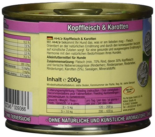 Mac'S Kopffleisch & Karotten, 6Er Pack (6 X 200 G) , G (6Er Pack)