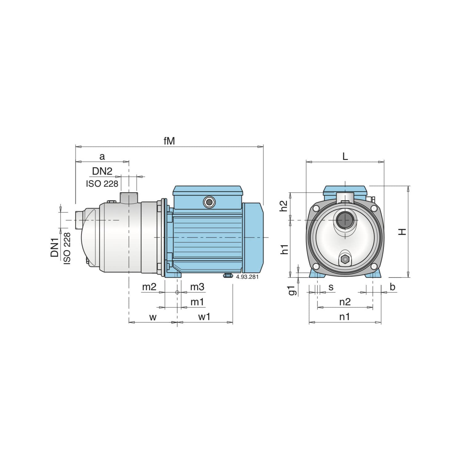 Pompe a eau Calpeda MXAM204 0,55 kW inox jusqu'à 4,5 m3/h monophasé 220V