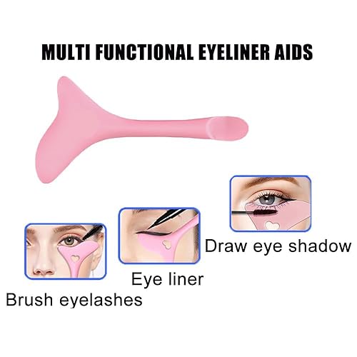 Miniatura 4 de 4 plantillas todo en uno para delineador de ojos, puntas de alas, sombra de ojos y delineador de ojos, bloc de plantillas de silicona para sombra de