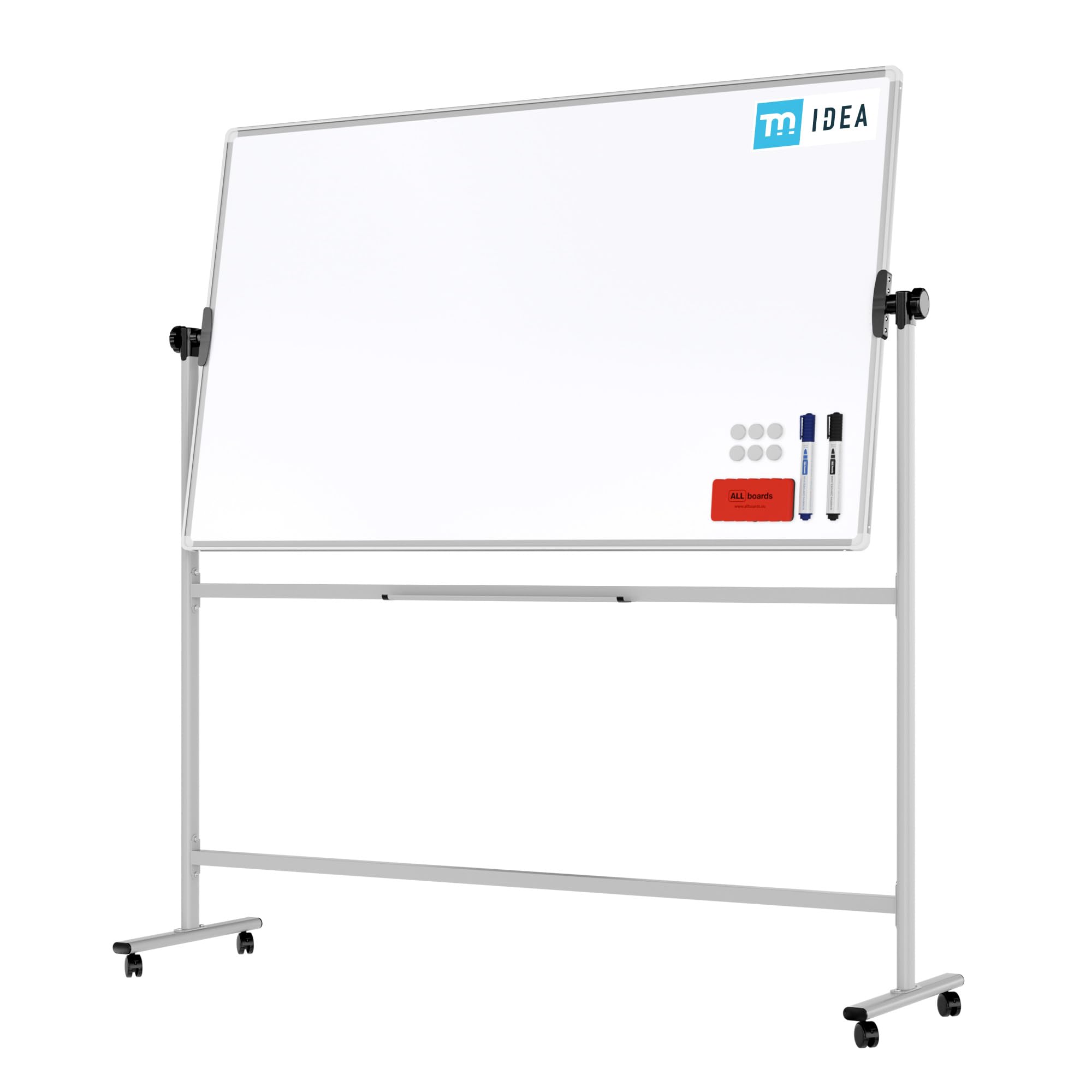 ALLboards Mobile Whiteboard: TM Idea Mobile Whiteboard – Double-Sided, Rotating, Magnetic, Dry-Wipe – 170x100 cm – Flex Series — image 1