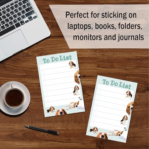 daily ritmo beagle sticky to-do list notepad  dog mom gifts for women  cute beagles stationery pad 4x6 50 pages made in usa  christmas birthday gift