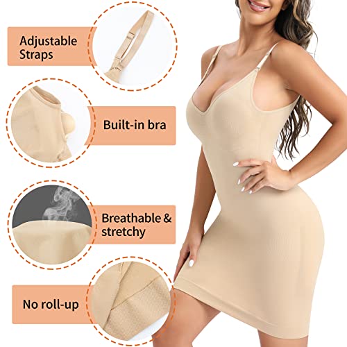 Strapless Slip Shapewear Slip Dress for Women Seamless Under Dress Shapewear Women's Full slips Tummy Control3