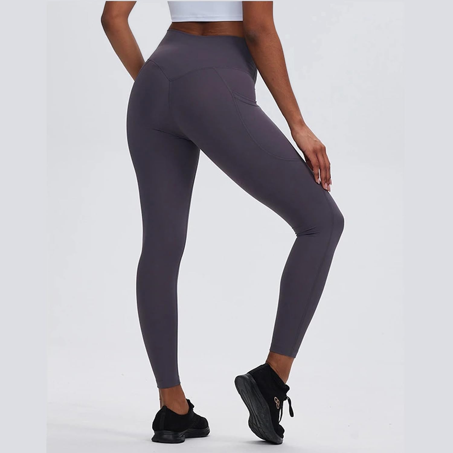 Shed Thick High Waist Yoga Pants with Pockets, Tummy Control Workout Running Yoga Leggings for Women - Image 4