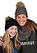 Funky Junque H-6043-70 Solid Ribbed Beanie with Faux Fur Pom – Charcoal
