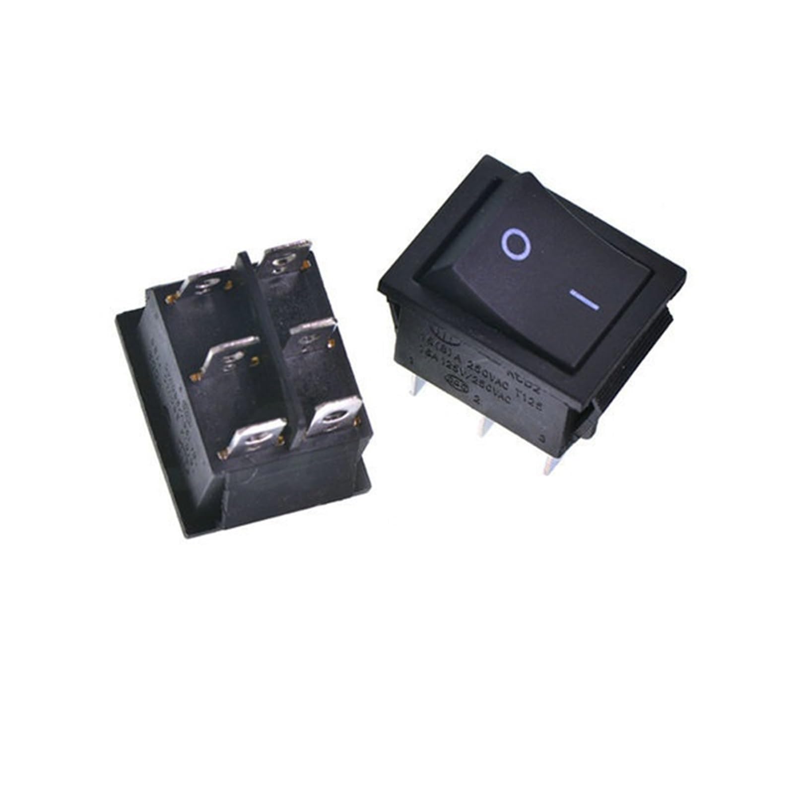 Interruptor basculante KCD4 ON-OFF-ON de 30A para controlar doble circuito 8