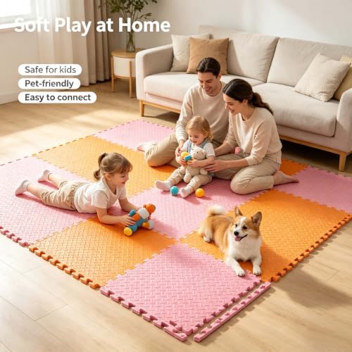 ATYUJKB EVA Foam Mats, Interlocking Puzzle Mat Tiles for Home Gym Exercise Workout Floor Play Mat, Soft Foam Floor Mats with Shock Absorbing Cushion Anti Slip Texture Waterproof Surface - Image 2