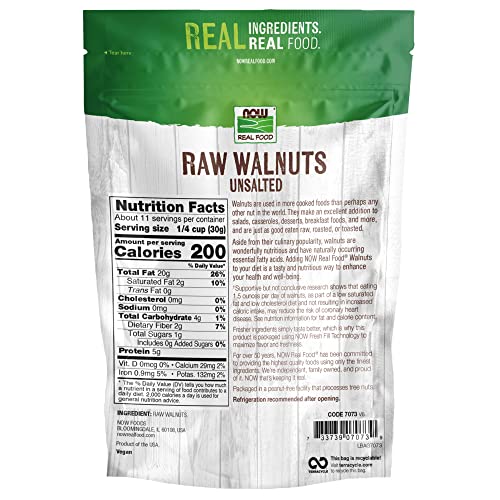 Image of NOW Foods, Walnuts, Raw and Unsalted, Halves and Pieces, Natural Source of Protein and Essential Fatty Acids, Grown in the USA, Certified Non-GMO, 12-Ounce (Packaging May Vary) (Pack of 2)