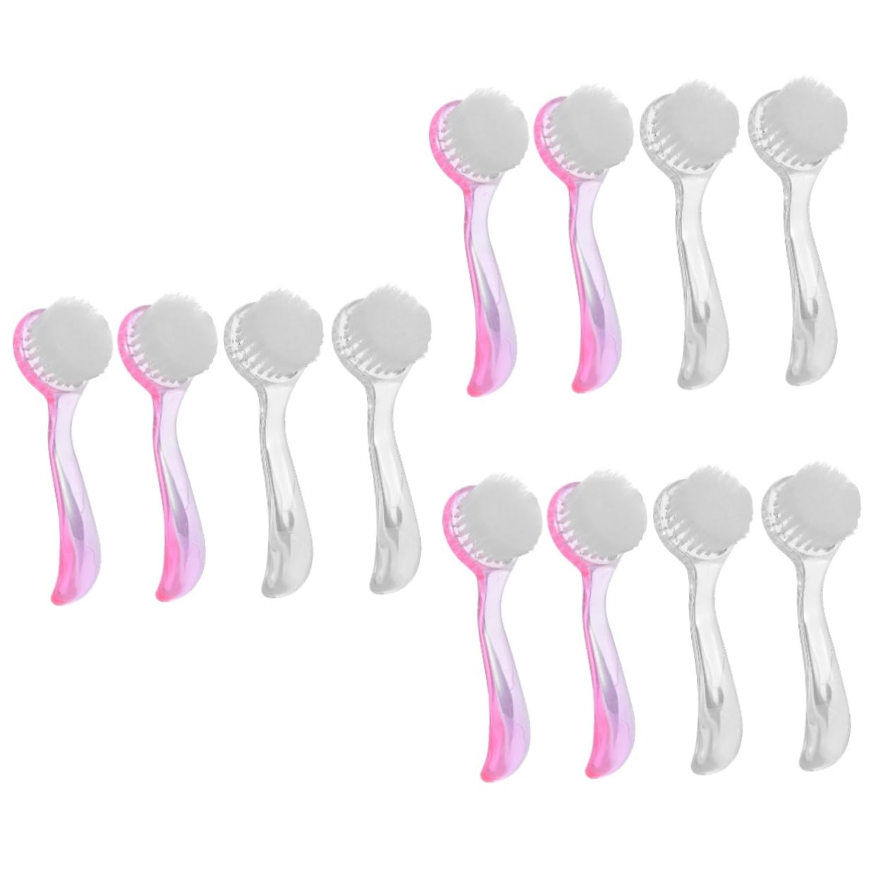 12pcs Nail Cleaning Brush with Cover Handle Grip Soft Bristles for Gentle Scrubbing for Care Transparent Colors