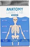 LeeJ Anatomy Label Lab Workbook, Interactive Anatomy Illustrations, Full-Color Dry-Erase Pages Physiology Study Tools, for Medical School Students, Doctors, Nurses (Blue)