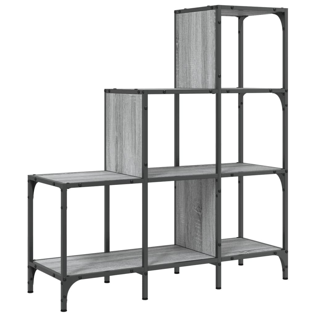 Hothingwell Sonoma Regał Szary 92x30x102 cm Drewno Inżynieria i Metal