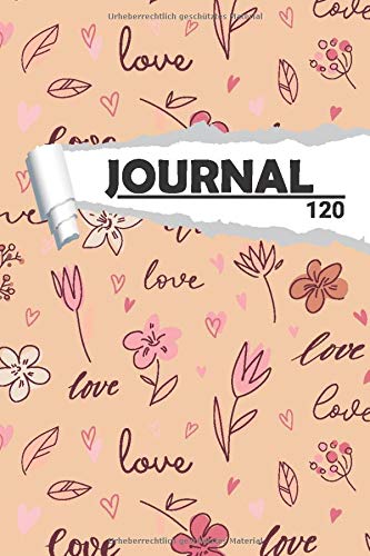 Journal Liebe Love: Notizbuch I DIN A5 I 120 Seiten I Dot Grip I Organizer I Tagebuch I Skizzen I Handletter (Abstrakte Muster)