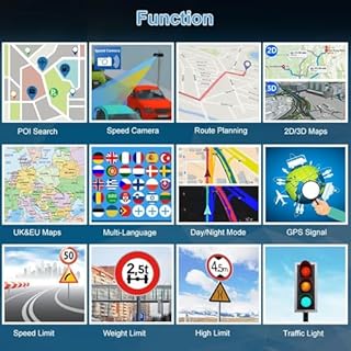5 Pouce GPS Voiture,Navigation Voiture,Cartes Europe, Mises à Jour Gratuites, Alerte Vitesse & Poi, Guidage Vocal pour Camping-Car/Camion