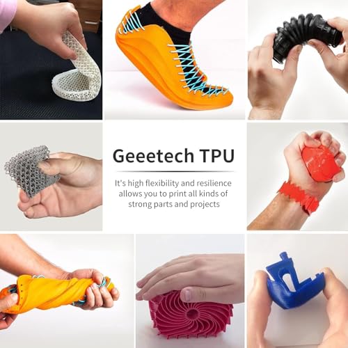 Image of Geeetech TPU Filament 1.75mm - 95A Flexible 3D Printer Filament with High Elasticity, 1KG (2.2lbs) Spool, Dimensional Accuracy ±0.03mm, Fits Most FDM Printers, Green