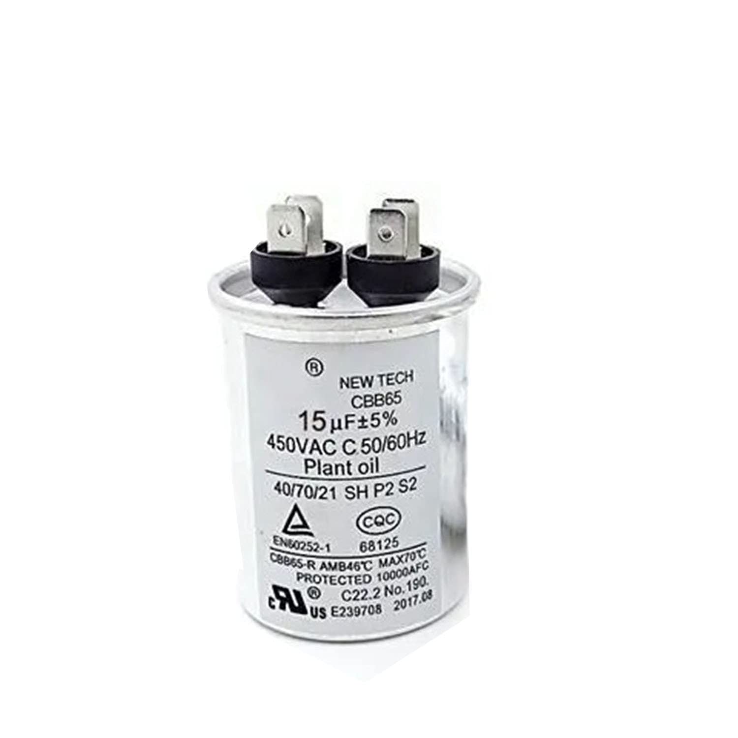 CBB65 (90uF)±5% 370/450VAC Motor Running Capacitor for Start and Cool Air Conditioners 50Hz/60Hz & for Condenser Straight OR High-Power Lighting