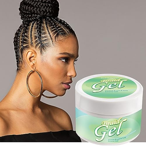 Joyeee Gel Trenzas, Gel trenzado Twist Gel de Peinado para el Cabello Gel de control de bordes, Fijación Fuerte, Sin Residuos, Efecto Anti-Frizz, ideal para Trenzado, Rizado, Torcer, Dreadloc, 250ml
