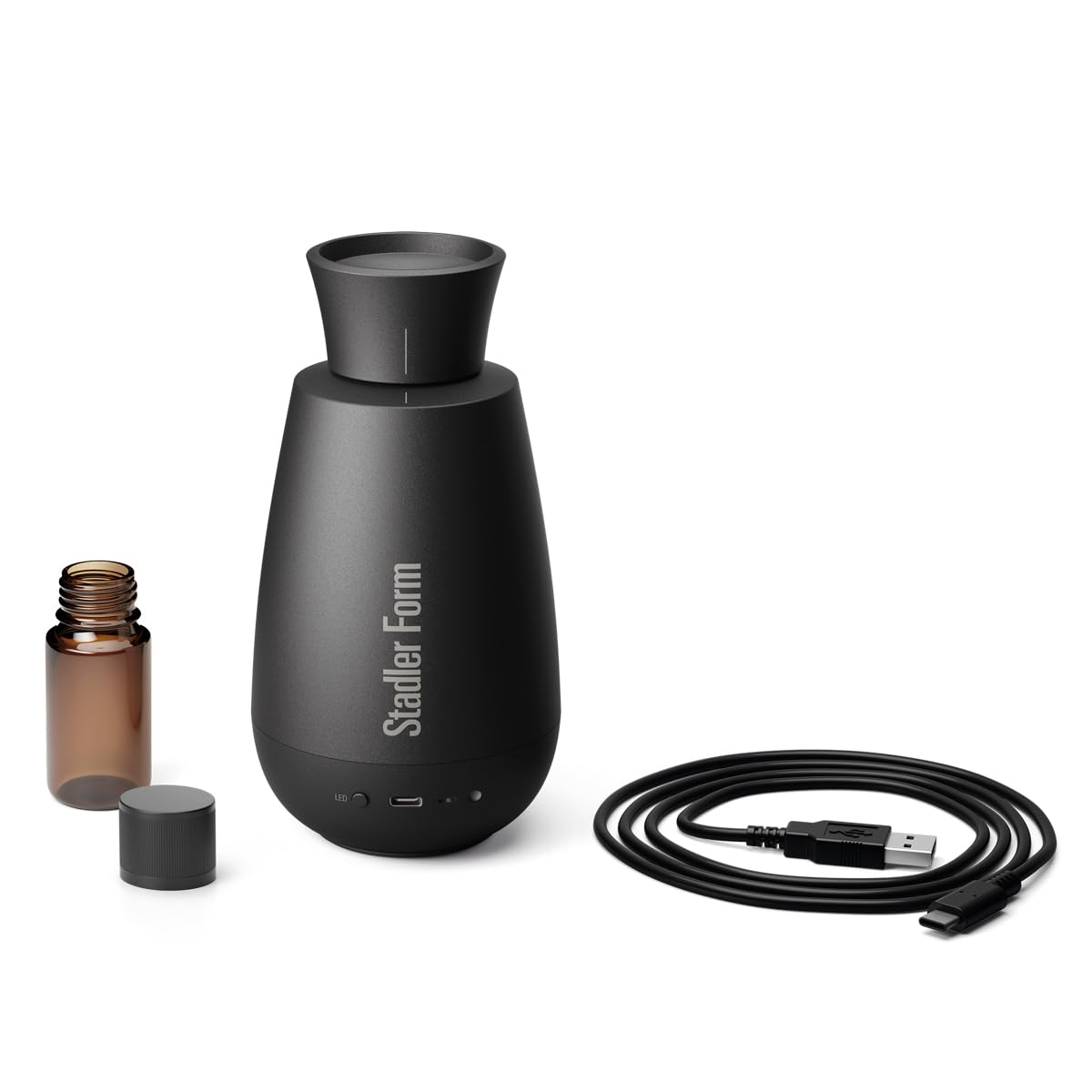 Stadler Form diffuseur d’arômes Ella, sans Fil et Eau, huiles essentielles | Batterie rechargeable, 10 jours d’autonomie, diffusion par intervalles, 3 niveaux d’intensité, capteur de lumière, noir