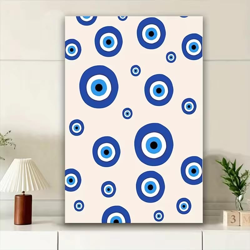 Grand tableau bleu beige moderne minimaliste pour intérieur chic