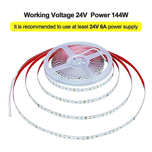 Image of 24V 65.6ft /20m LED Strip Light Natural White 4000K 2400LEDs High Brightness 12000LM SMD2835 Flexible No-Waterproof IP20 LED Tape for Kitchen Backyard Hallways Stairs Decoration(No Power Supply)