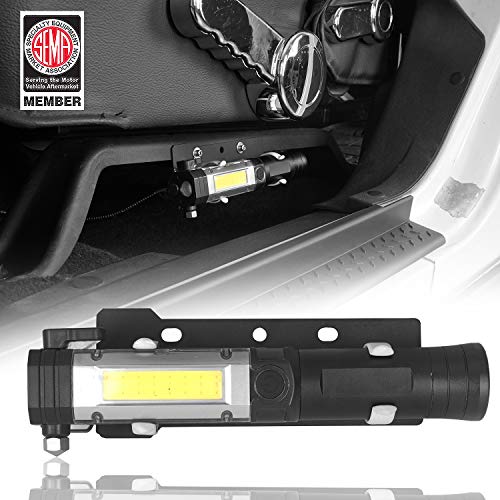Hooke Road JK Wrangler Front Seat Flashlight Holder w/Flashlight