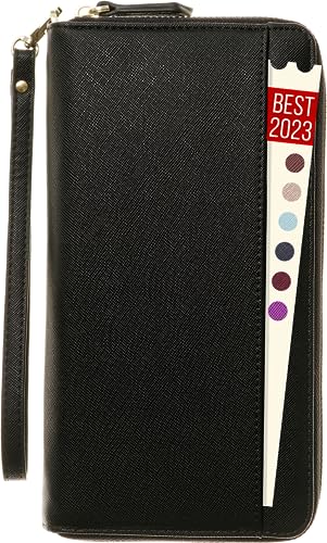 Image of Travel Document Organizer - RFID Passport Wallet Case Family Holder Id Wristlet