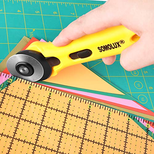 image for SOMOLUX 45mm Rotary Cutter with 45mm 5 Pcs Replace blades for Quilting