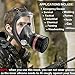 MYGCCA Full Face Respirator - Gas Respirator with 40mm Gas Filter Canister and Organic Vapor 6001 Filter for Industrial Gas, Chemical Handling, Polishing, Welding, Spraying Painting Fumes, Survival