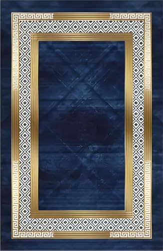 Tapete decorativo interior 3x4ft diseño geométrico azul miniatura 2