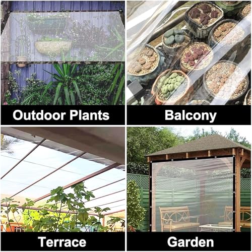 Lona transparente impermeable resistente UV de 11x24 pies para perrera 4