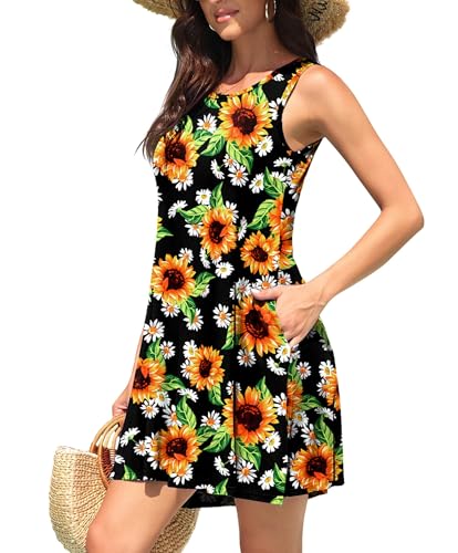 Image of WEACZZY Women Summer Casual Swing T Shirt Dresses Beach Cover up Loose Dress