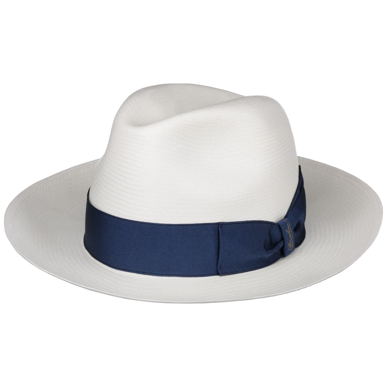 Borsalino Chapeau Panama Big Brim Femme/Homme - Made in Italy Paille de Bogart avec Ruban Gros Grain, Grain Printemps-ete Ete