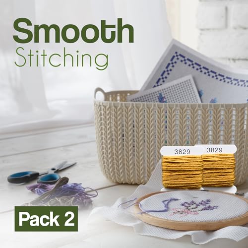 Image of Embroidery Floss Kit and Refills - Cotton Threads - DMC Color Coding for Cross Stitch, String Crafts, Friendship Bracelets